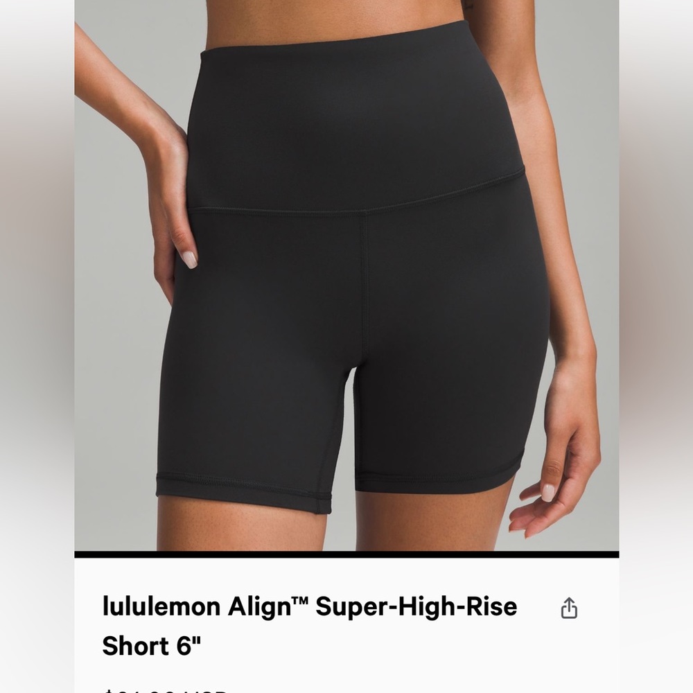 Lululemon Align Super-High-Rise Shorts 6 inches